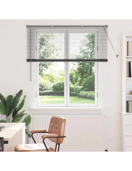 Tenda per Finestra con tende Altro Grigio scuro 80 x 130 cm Alluminio