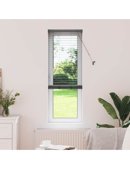 Tenda per Finestra con tende Altro Grigio scuro 80 x 130 cm Alluminio