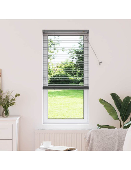Tenda per Finestra con tende Altro Grigio scuro 80 x 130 cm Alluminio