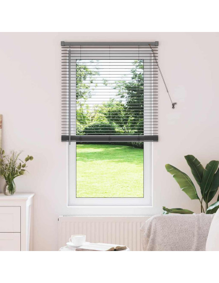 Tenda per Finestra con tende Altro Grigio scuro 80 x 175 cm Alluminio
