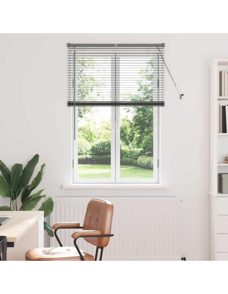 Tenda per Finestra con tende Altro Grigio scuro 80 x 130 cm Alluminio