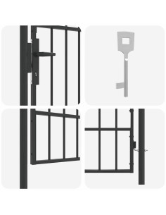 Cancello per recinzione con blocco Grigio 103 x 225 cm 2
