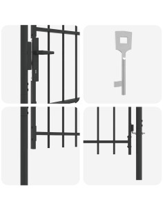 Cancello per recinzione con blocco Grigio 103 x 250 cm 2
