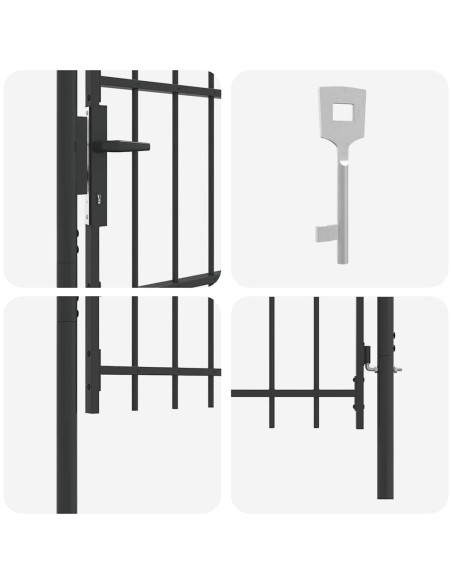 Cancello per recinzione con blocco Grigio 103 x 250 cm