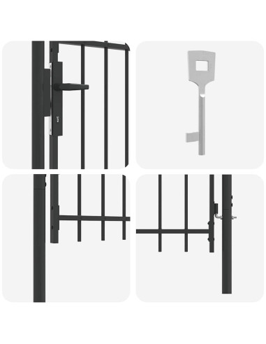 Cancello per recinzione con blocco Grigio 103 x 150 cm