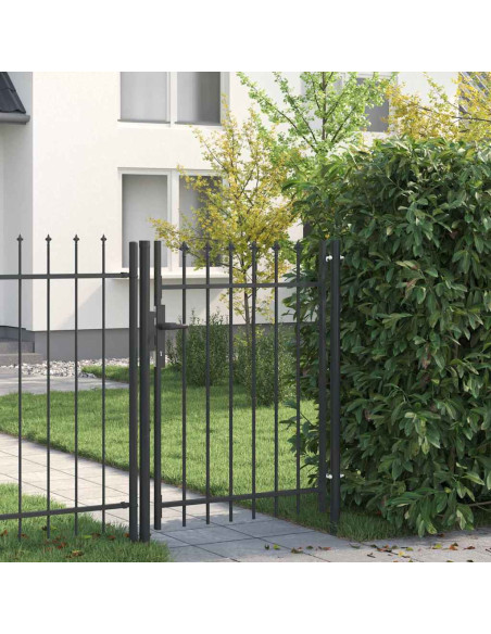 Cancello per recinzione con blocco Grigio 103 x 175 cm