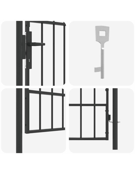 Cancello per recinzione con blocco Grigio 103 x 225 cm