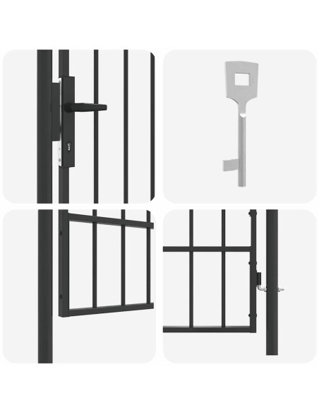 Cancello per recinzione Grigio 100 x 200 cm