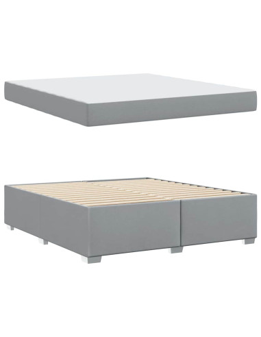 Struttura del letto Grigio chiaro 180 x 200 cm Tessuto