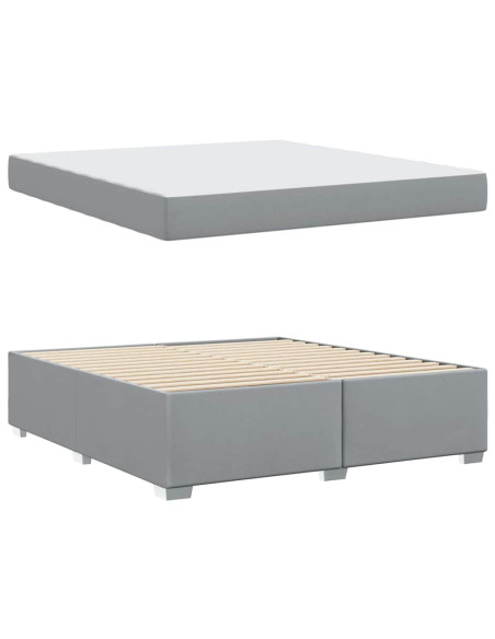 Struttura del letto Grigio chiaro 180 x 200 cm Tessuto