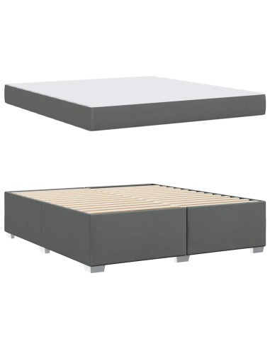 Struttura del letto Grigio scuro 180 x 200 cm Tessuto