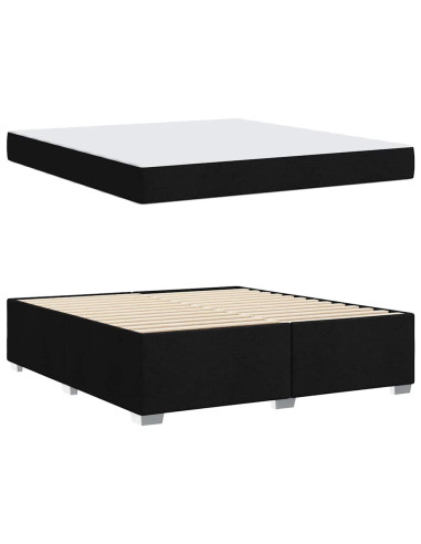 Struttura del letto con materasso Nero 180 x 200 cm Tessuto