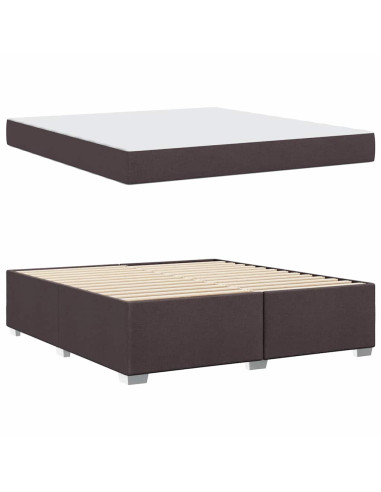 Struttura del letto Marrone Scuro 180 x 200 cm Tessuto