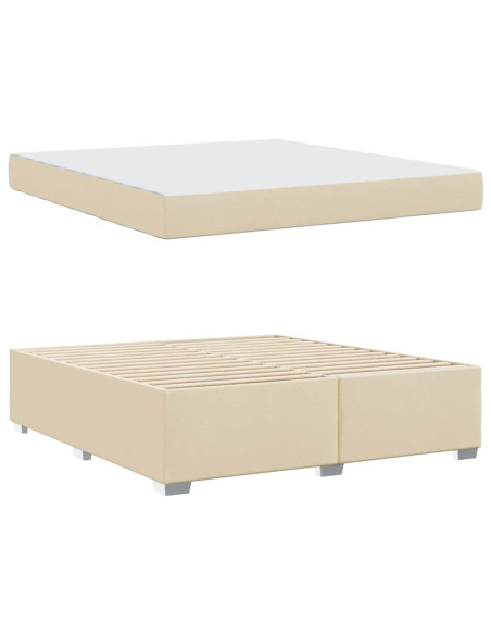Struttura del letto con materasso Crema 180 x 200 cm Tessuto