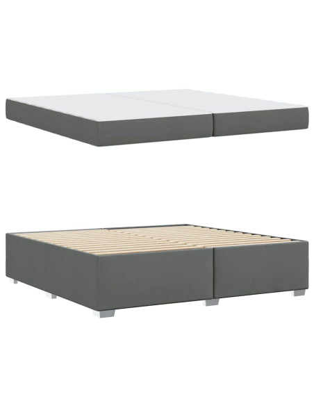 Struttura del letto Grigio scuro 200 x 200 cm Tessuto