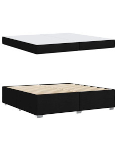 Struttura del letto con materasso Nero 200 x 200 cm Tessuto
