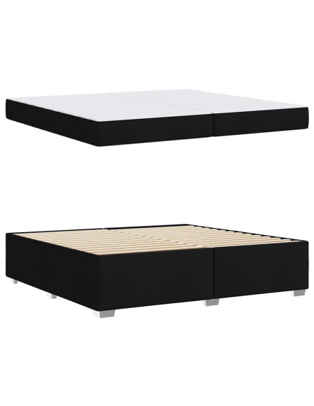 Struttura del letto con materasso Nero 200 x 200 cm Tessuto