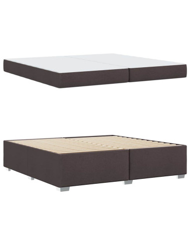 Struttura del letto Marrone Scuro 200 x 200 cm Tessuto