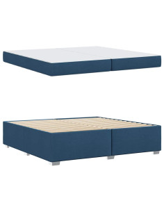 Struttura del letto con materasso Blu 200 x 200 cm Tessuto