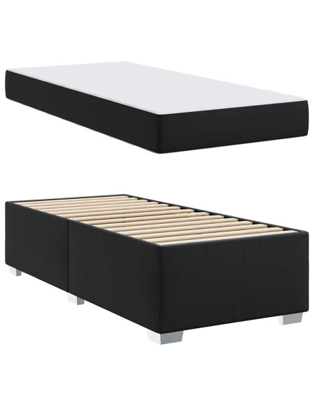 Struttura del letto con materasso Nero 80 x 200 cm Tessuto