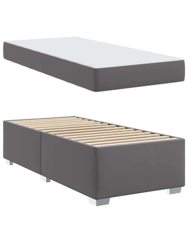 Struttura del letto con materasso Grigio 90 x 190 cm Tessuto