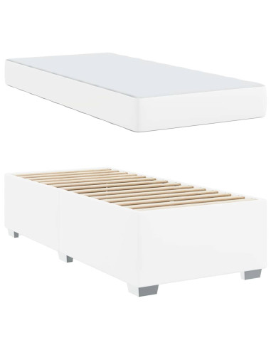 Struttura del letto con materasso Bianco 90 x 200 cm Tessuto