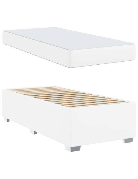 Struttura del letto con materasso Bianco 100 x 200 cm Tessuto