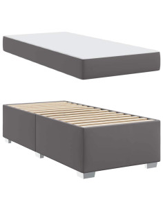 Struttura del letto con materasso Grigio 100 x 200 cm Tessuto