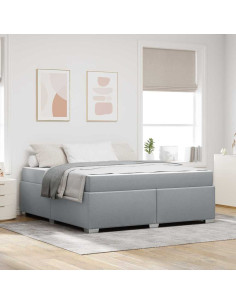 Struttura del letto Grigio chiaro 180 x 200 cm Tessuto 2