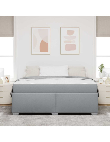 Struttura del letto Grigio chiaro 180 x 200 cm Tessuto