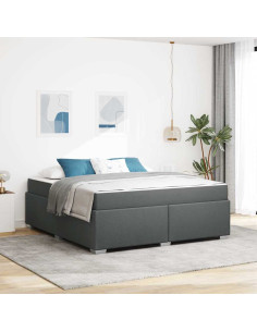 Struttura del letto Grigio scuro 180 x 200 cm Tessuto 2