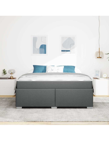 Struttura del letto Grigio scuro 180 x 200 cm Tessuto