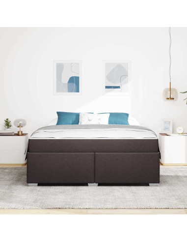 Struttura del letto Marrone Scuro 180 x 200 cm Tessuto