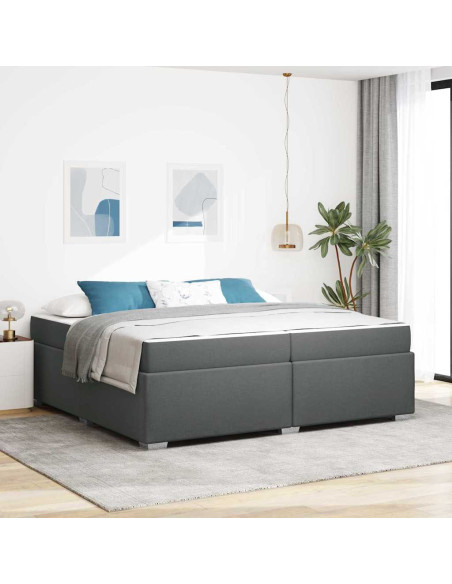 Struttura del letto Grigio scuro 200 x 200 cm Tessuto