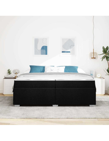 Struttura del letto con materasso Nero 200 x 200 cm Tessuto
