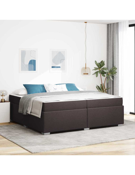 Struttura del letto Marrone Scuro 200 x 200 cm Tessuto
