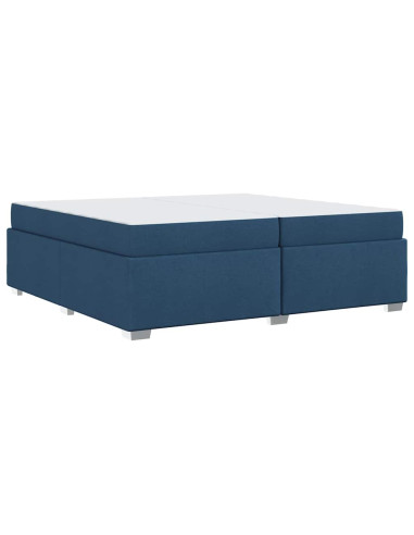 Struttura del letto con materasso Blu 200 x 200 cm Tessuto