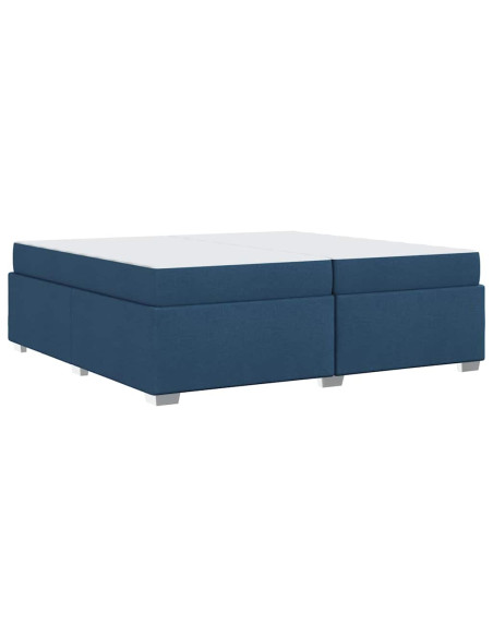 Struttura del letto con materasso Blu 200 x 200 cm Tessuto