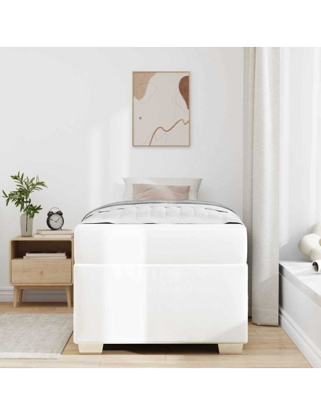 Struttura del letto con materasso Bianco 80 x 200 cm Tessuto