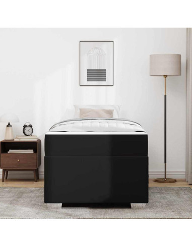 Struttura del letto con materasso Nero 90 x 190 cm Tessuto