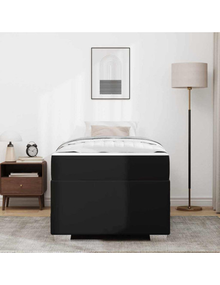 Struttura del letto con materasso Nero 90 x 190 cm Tessuto