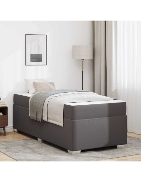 Struttura del letto con materasso Grigio 90 x 190 cm Tessuto