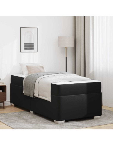 Struttura del letto con materasso Nero 90 x 200 cm Tessuto