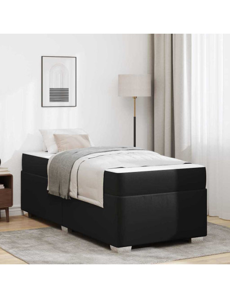 Struttura del letto Altro Nero 90 x 200 cm Pelle sintetica
