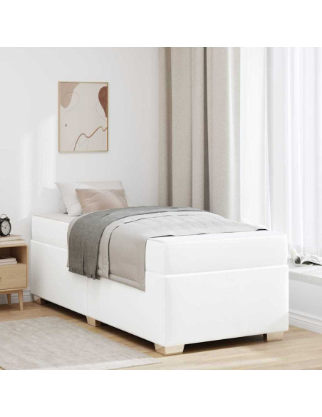 Struttura del letto con materasso Bianco 100 x 200 cm Tessuto