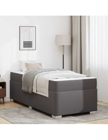 Struttura del letto con materasso Grigio 100 x 200 cm Tessuto