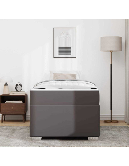 Struttura del letto Altro Grigio 100 x 200 cm Pelle sintetica