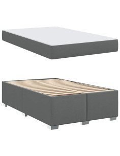Struttura del letto Grigio scuro 120 x 190 cm Tessuto