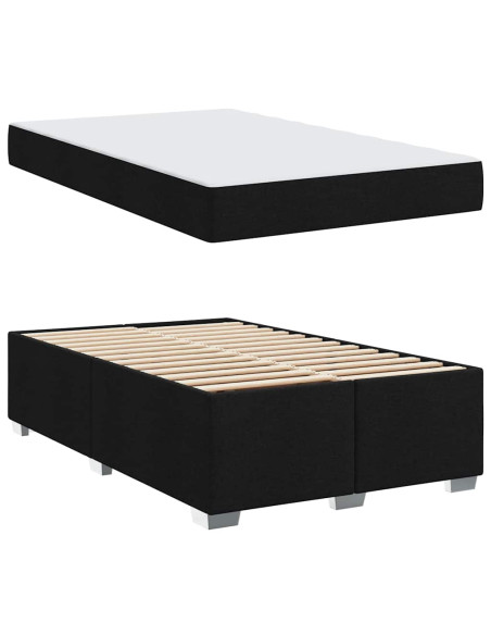 Struttura del letto con materasso Nero 120 x 190 cm Tessuto