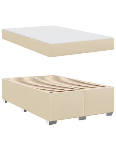 Struttura del letto con materasso Crema 120 x 190 cm Tessuto